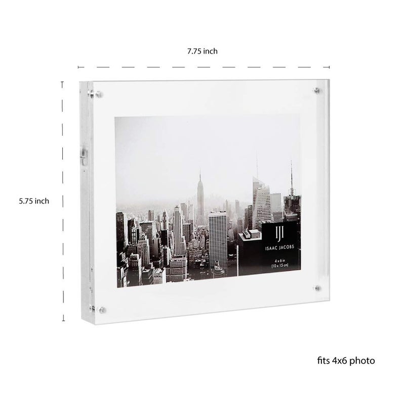 Isaac Jacobs 4x6 Wall-Mountable Clear Acrylic Picture Frame, Magnetic Photo Frame, Made for Gallery Display, Wall Space, Wall DÃ©cor, Art, Home or Office - Image 4